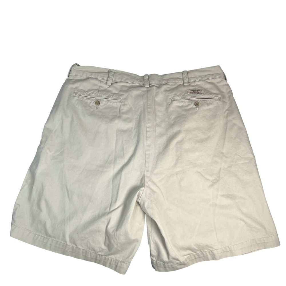 Polo Ralph Lauren Tyler Shorts Mens 38 Tan Pleated Classic Chino Cotton Khaki - Picture 2 of 8